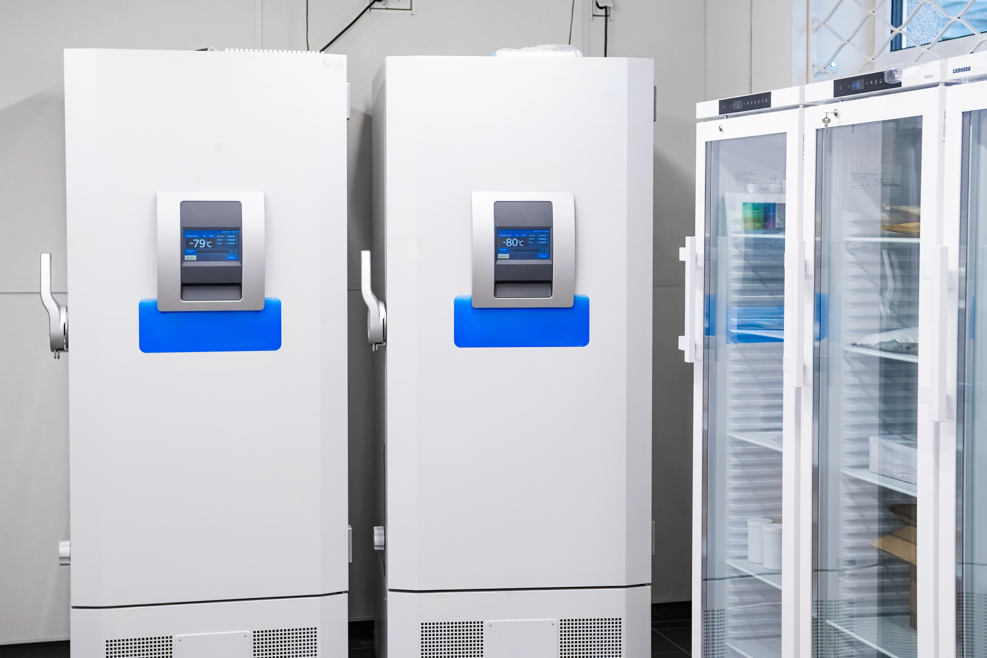 Allometrics-mapped industrial biorepository freezer holding biochemical samples — the kind of space where every probe position matters
